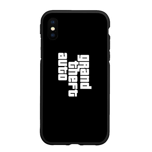 Чехол iPhone XS Max матовый Grand theft auto logo / 3D-Черный – фото 1