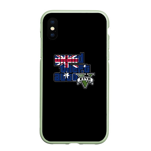 Чехол iPhone XS Max матовый GTA 5 London / 3D-Салатовый – фото 1