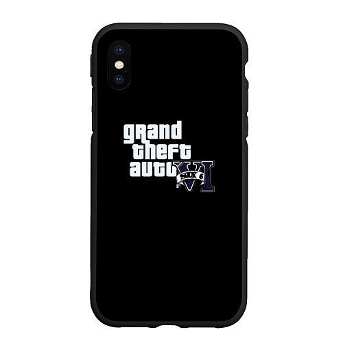 Чехол iPhone XS Max матовый GTA 6 logo vice city / 3D-Черный – фото 1