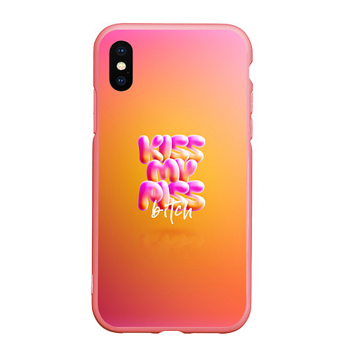 Чехол iPhone XS Max матовый Kiss my piss, bitch / 3D-Баблгам – фото 1