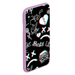 Чехол iPhone XS Max матовый Lil Peep logo glitch, цвет: 3D-сиреневый — фото 2