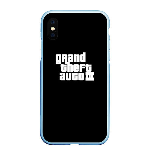 Чехол iPhone XS Max матовый GTA3 logo / 3D-Голубой – фото 1