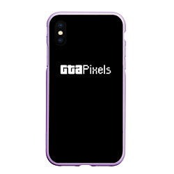 Чехол iPhone XS Max матовый GTA pixels, цвет: 3D-сиреневый