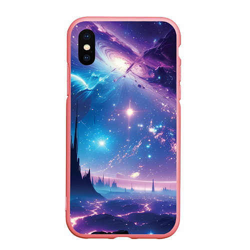 Чехол iPhone XS Max матовый Звездный город в космосе / 3D-Баблгам – фото 1