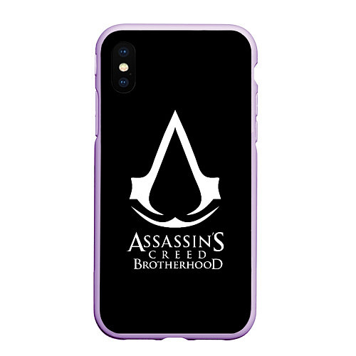 Чехол iPhone XS Max матовый Assassins Creed brotherhood / 3D-Сиреневый – фото 1