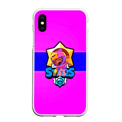 Чехол iPhone XS Max матовый Brawl stars sandy, цвет: 3D-белый