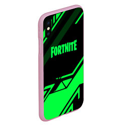 Чехол iPhone XS Max матовый Fortnite geometry green, цвет: 3D-розовый — фото 2