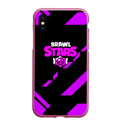 Чехол iPhone XS Max матовый Brawl stars geometry, цвет: 3D-малиновый