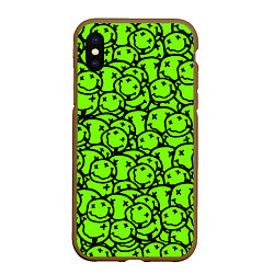 Чехол iPhone XS Max матовый Nirvana green logo smile