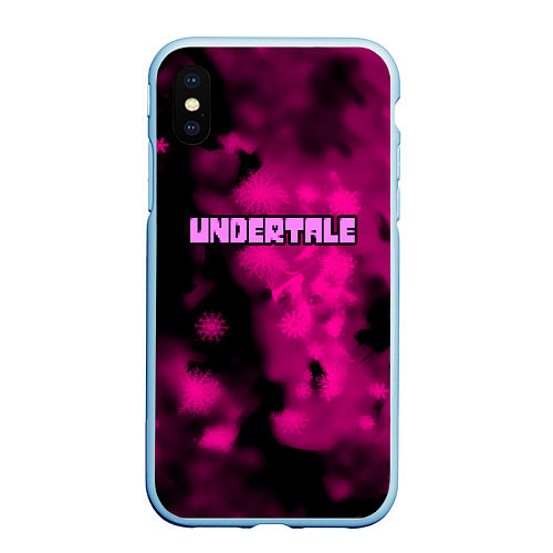 Чехол iPhone XS Max матовый Undertale pink game / 3D-Голубой – фото 1