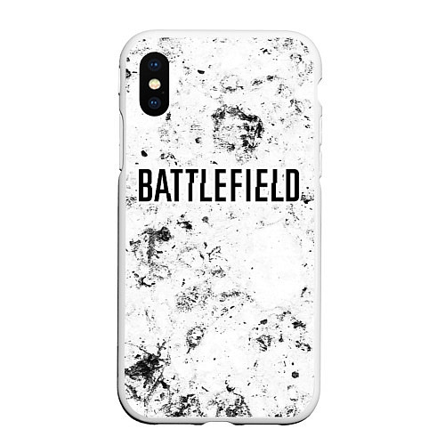 Чехол iPhone XS Max матовый Battlefield dirty white craters / 3D-Белый – фото 1