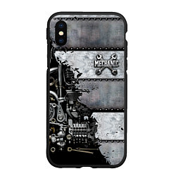 Чехол iPhone XS Max матовый Mechanic Iron