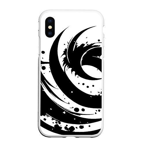 Чехол iPhone XS Max матовый Ai art black and white abstraction / 3D-Белый – фото 1