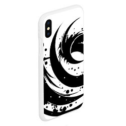 Чехол iPhone XS Max матовый Ai art black and white abstraction, цвет: 3D-белый — фото 2