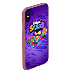 Чехол iPhone XS Max матовый Brawl Stars Клэнси, цвет: 3D-малиновый — фото 2