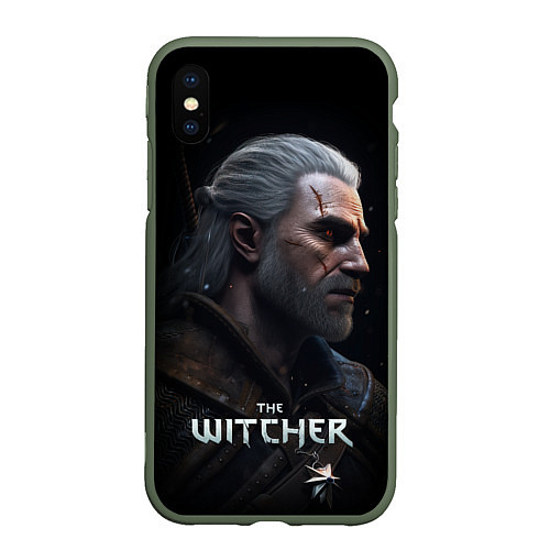 Чехол iPhone XS Max матовый The Witcher poster / 3D-Темно-зеленый – фото 1