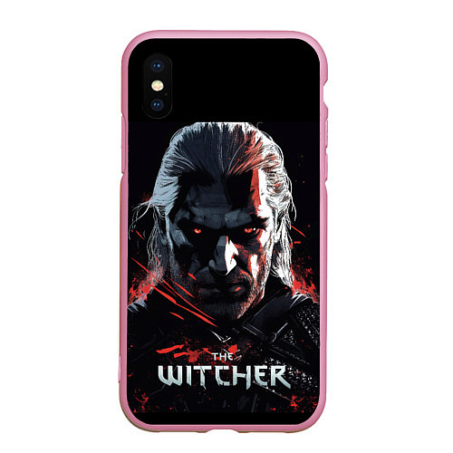 Чехол iPhone XS Max матовый The Witcher dark style / 3D-Розовый – фото 1