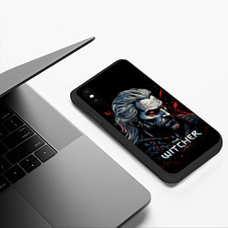 Чехол iPhone XS Max матовый The Witcher blood, цвет: 3D-черный — фото 2