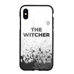 Чехол iPhone XS Max матовый The Witcher - white gradient посередине