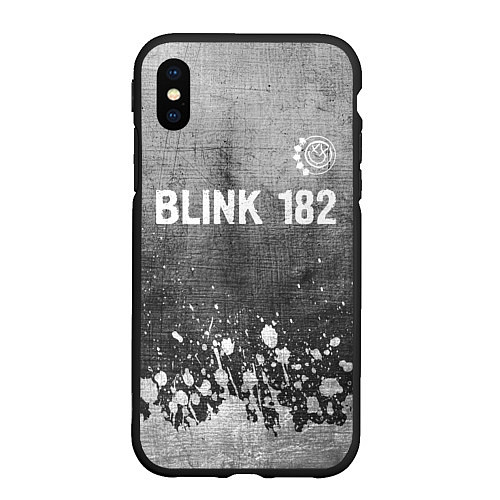 Чехол iPhone XS Max матовый Blink 182 - grey gradient посередине / 3D-Черный – фото 1