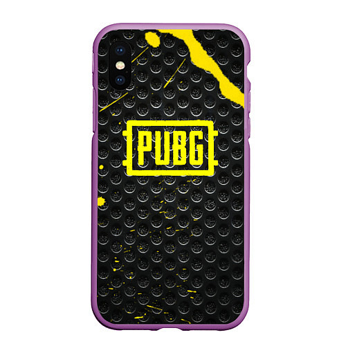 Чехол iPhone XS Max матовый PUBG броня краски / 3D-Фиолетовый – фото 1