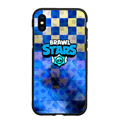 Чехол iPhone XS Max матовый Brawl stars текстура, цвет: 3D-черный