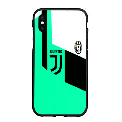 Чехол iPhone XS Max матовый Juventus geometry, цвет: 3D-черный