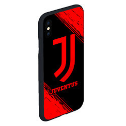 Чехол iPhone XS Max матовый Juventus - red gradient, цвет: 3D-черный — фото 2