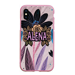 Чехол iPhone XS Max матовый Alena roses, цвет: 3D-розовый