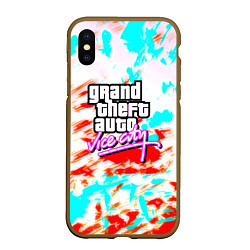 Чехол iPhone XS Max матовый GTA vice city clors