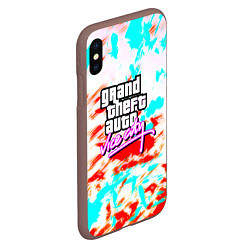 Чехол iPhone XS Max матовый GTA vice city clors, цвет: 3D-коричневый — фото 2