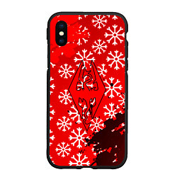 Чехол iPhone XS Max матовый Elder Scrolls winter steel, цвет: 3D-черный