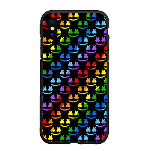 Чехол iPhone XS Max матовый Marshmello dj colors / 3D-Черный – фото 1