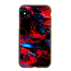 Чехол iPhone XS Max матовый Космические краски шторм, цвет: 3D-коричневый