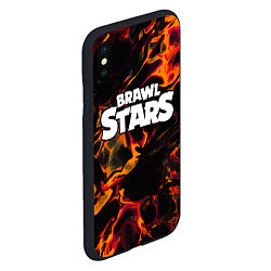 Чехол iPhone XS Max матовый Brawl Stars red lava, цвет: 3D-черный — фото 2