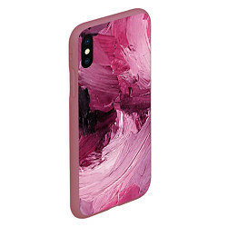 Чехол iPhone XS Max матовый Розовые краски, цвет: 3D-малиновый — фото 2