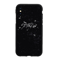 Чехол iPhone XS Max матовый Stray Kids жидкий металл