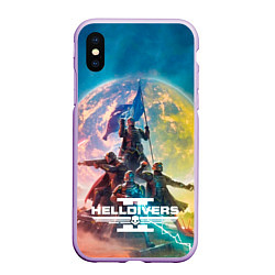 Чехол iPhone XS Max матовый Эскалация свободы Helldivers 2, цвет: 3D-сиреневый