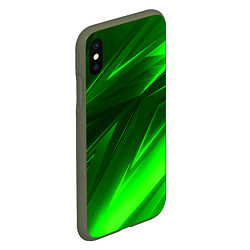 Чехол iPhone XS Max матовый Кислотные стрипсы неон, цвет: 3D-темно-зеленый — фото 2