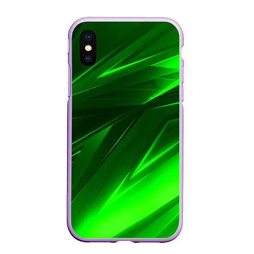 Чехол iPhone XS Max матовый Кислотные стрипсы неон / 3D-Сиреневый – фото 1