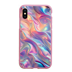 Чехол iPhone XS Max матовый Перламутровый голографический градиент