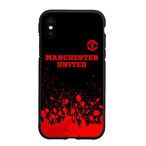 Чехол iPhone XS Max матовый Manchester United - red gradient посередине / 3D-Черный – фото 1