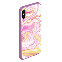 Чехол iPhone XS Max матовый Абстракция мраморный фон, цвет: 3D-фиолетовый — фото 2