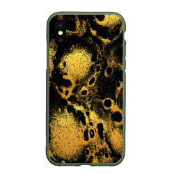 Чехол iPhone XS Max матовый Текстура песок, цвет: 3D-темно-зеленый