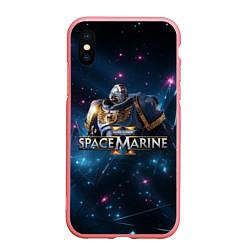 Чехол iPhone XS Max матовый Warhammer 40000 space marine 2 ультрамарин в броне, цвет: 3D-баблгам