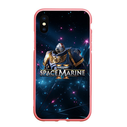 Чехол iPhone XS Max матовый Warhammer 40000 space marine 2 ультрамарин в броне / 3D-Баблгам – фото 1