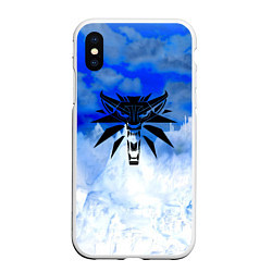 Чехол iPhone XS Max матовый The Witcher logo winter, цвет: 3D-белый