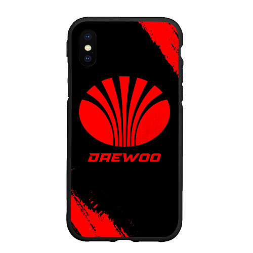 Чехол iPhone XS Max матовый Daewoo - red gradient / 3D-Черный – фото 1