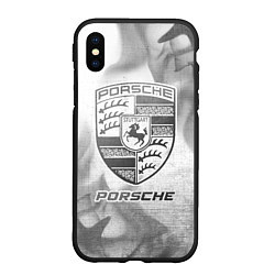 Чехол iPhone XS Max матовый Porsche - white gradient