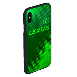 Чехол iPhone XS Max матовый Lexus - green gradient посередине, цвет: 3D-черный — фото 2